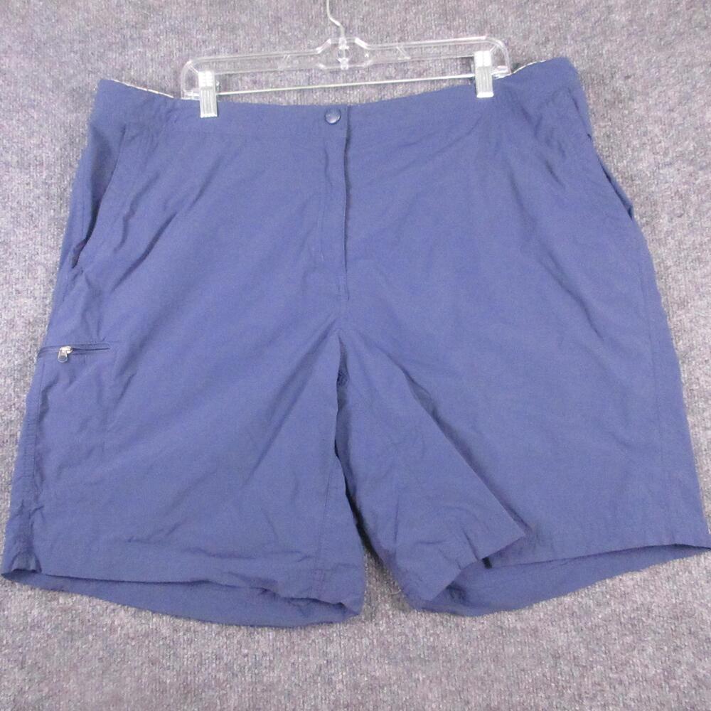 L.L. Bean Shorts Womens 20W Blue Utility Hiking Stretch Zip Pocket 9" Inseam
